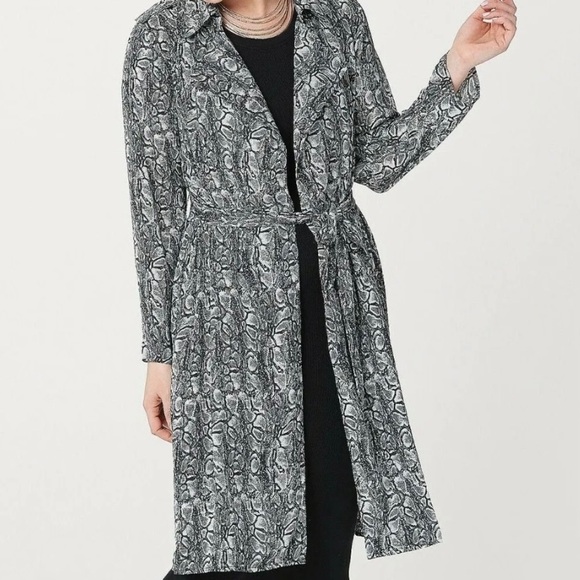 Laurie Felt Animal-Print Duster BLACK SNAKE Small Polyester Printed - Picture 3 of 16